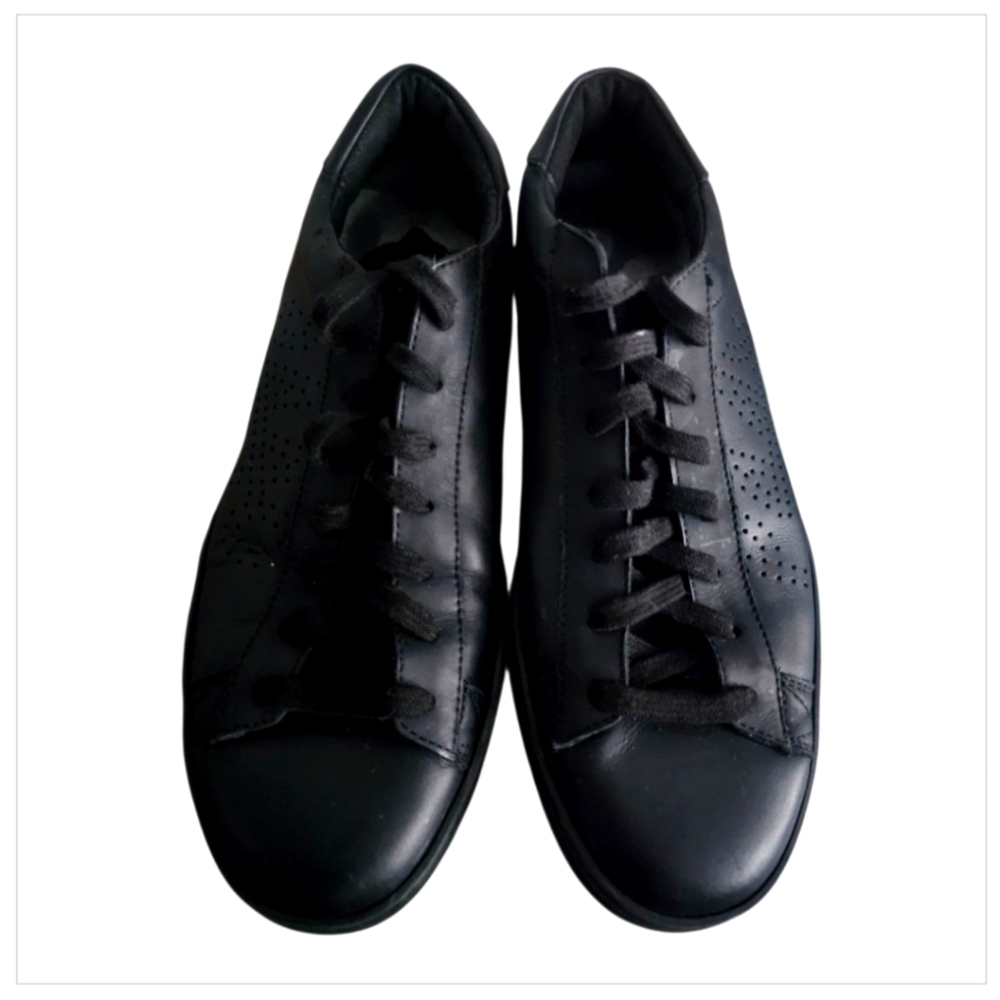 Black Sz 39 8 5 P458 Leather Sneakers